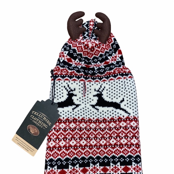Dog Telluride Clothing Company Hooded Antler Dog Sweater New With